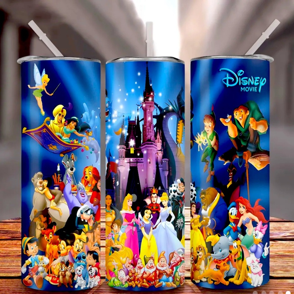 Disney Movie Themed 20oz Tumbler with Straw and Straw Covers! - Picture 5 of 8